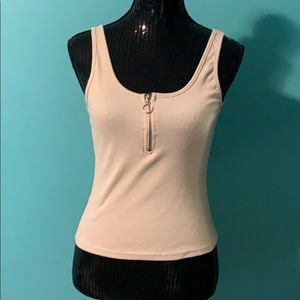 Cotton on zipper nude tank top